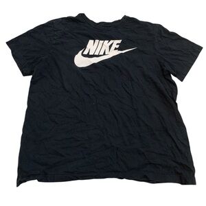 The Nike Tee | Black T-Shirt with White Logo Swoosh | 100% Cotton Size Large